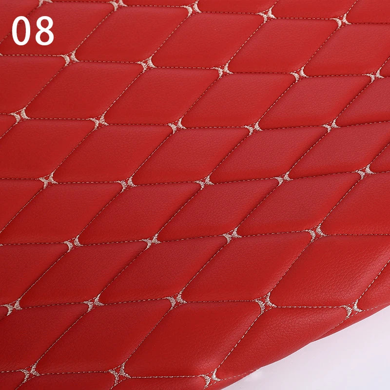 100x158cm Faux Leather Fabric Sponge Quilted Embroidered Car Interior Material and Home Decor PVC Fabric