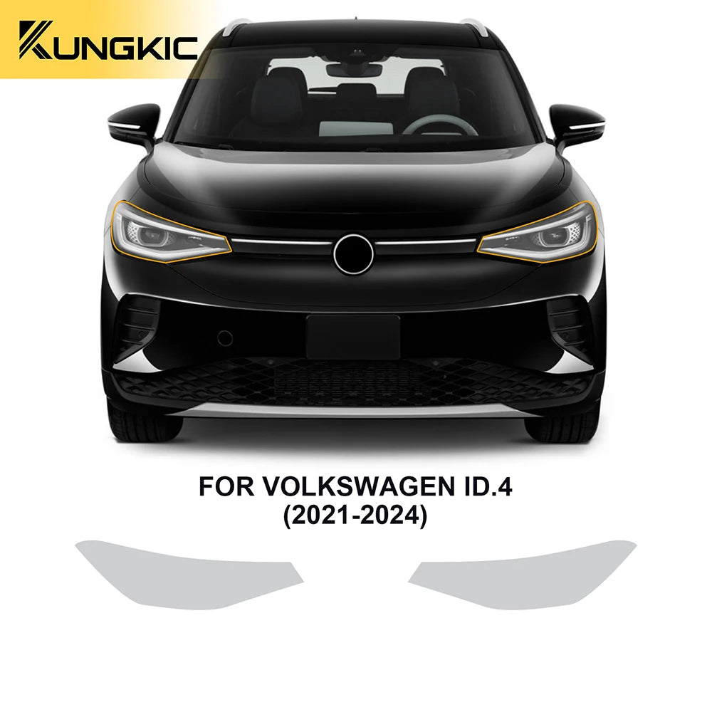 KUNGKIC Precut Paint Protection Film 8.5mil TPU for Volkswagen ID.4 2021 to 2024 Clear Bra Transparent Headlight Film