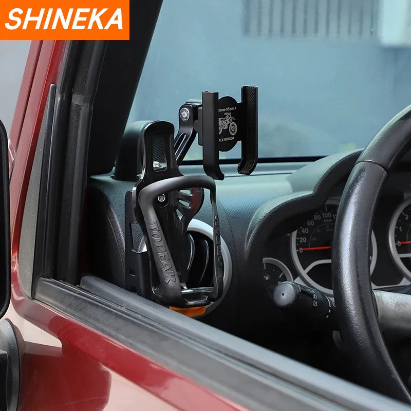 Shineka Jeep Wrangler Front Door Cup Holder And Phone Mount