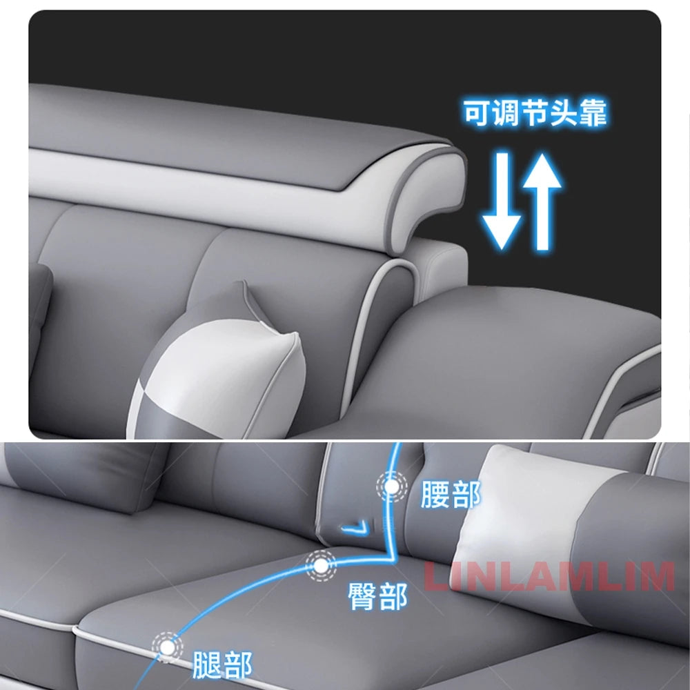 Modern Sectional Sofa Set with Bluetooth Speakers and USB Ports