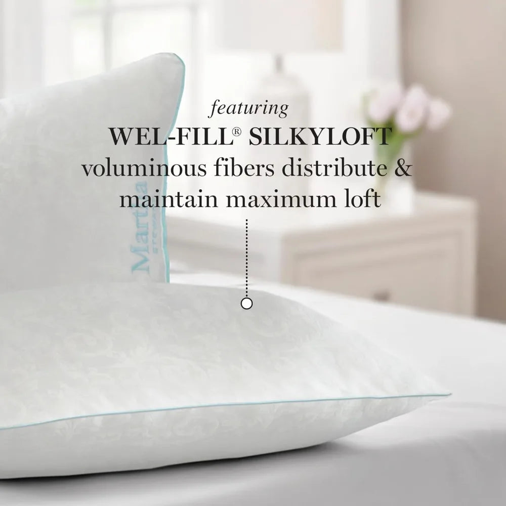 Luxurious Jacquard Woven Pillow Pair Hypoallergenic Comfort