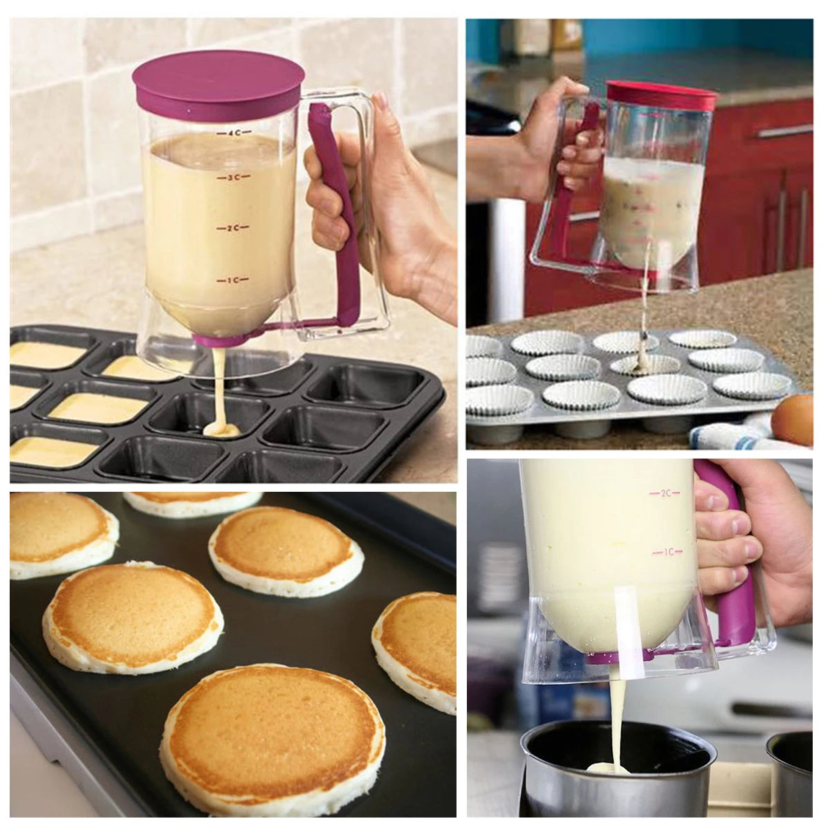 Batter Separator Dispenser with Measuring Label and Squeeze Handle