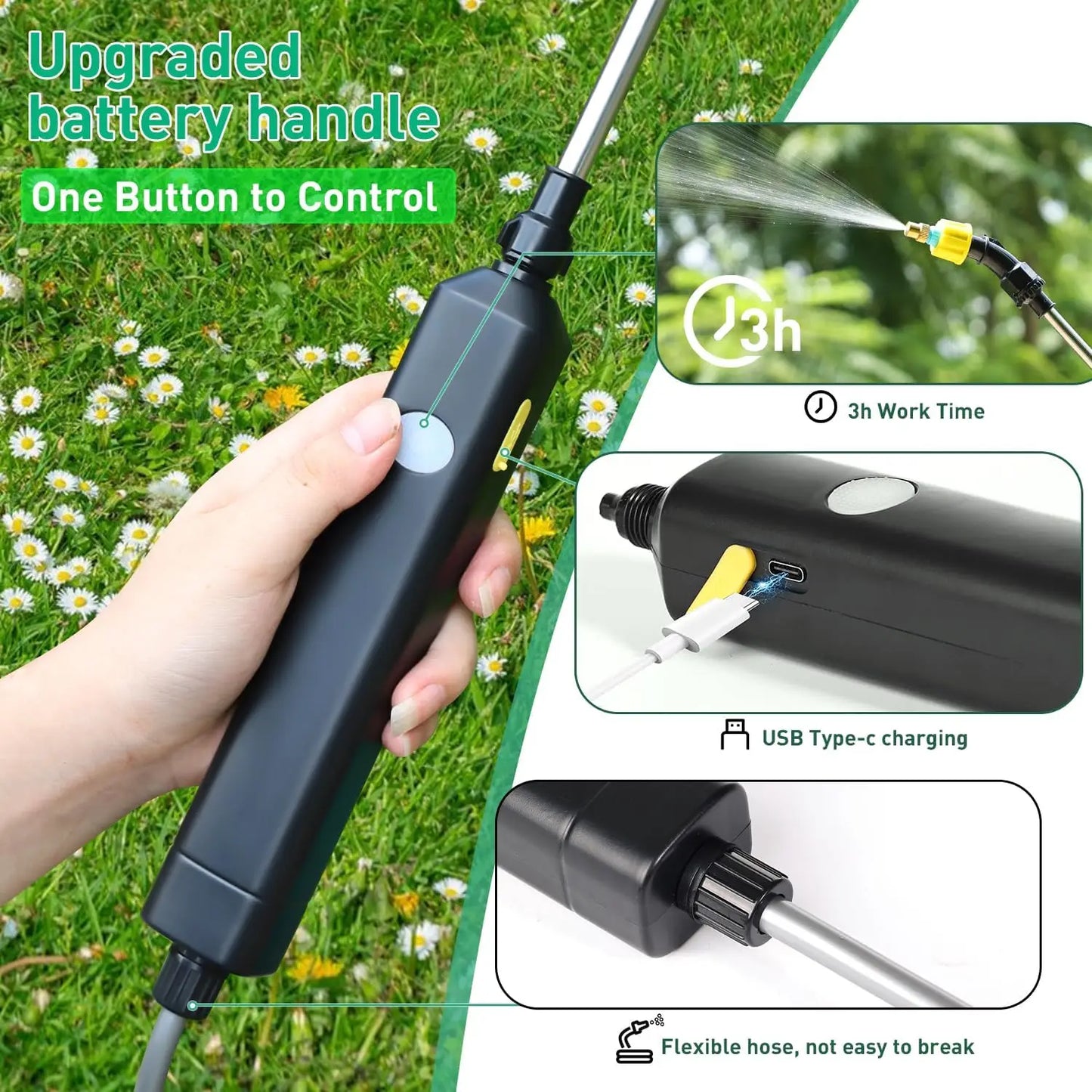 8L Automatic Electric Garden Plant Sprayer Handheld Rechargeable Atomization Watering Can