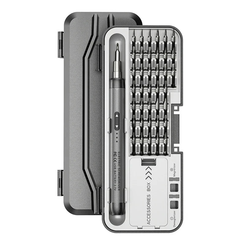 Wireless Rechargeable Screwdriver Set With LED Light Bits