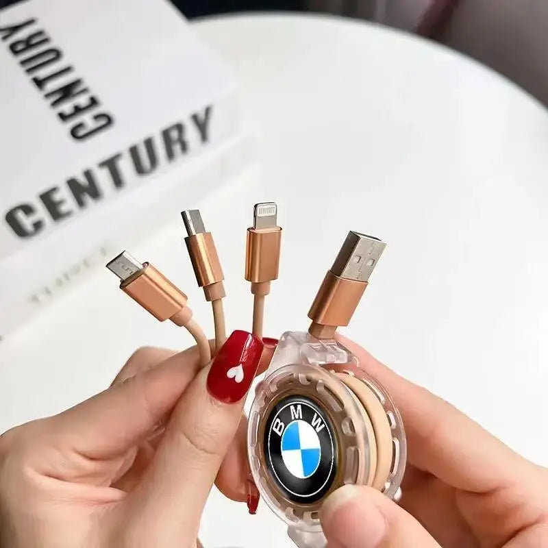 BMW 3 In 1 Fast Charger USB Data Cable Car Accessories