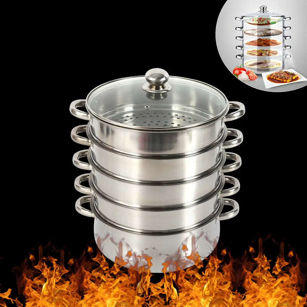 Multi-Function Stainless Steel Steamer for Versatile Cooking