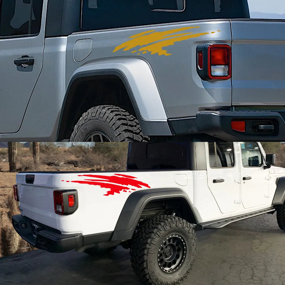 Pickup Body Side Stickers For Jeep Gladiator JT Truck Graphics Splash Style Decor Decals Vinyl Cover Auto Accessories