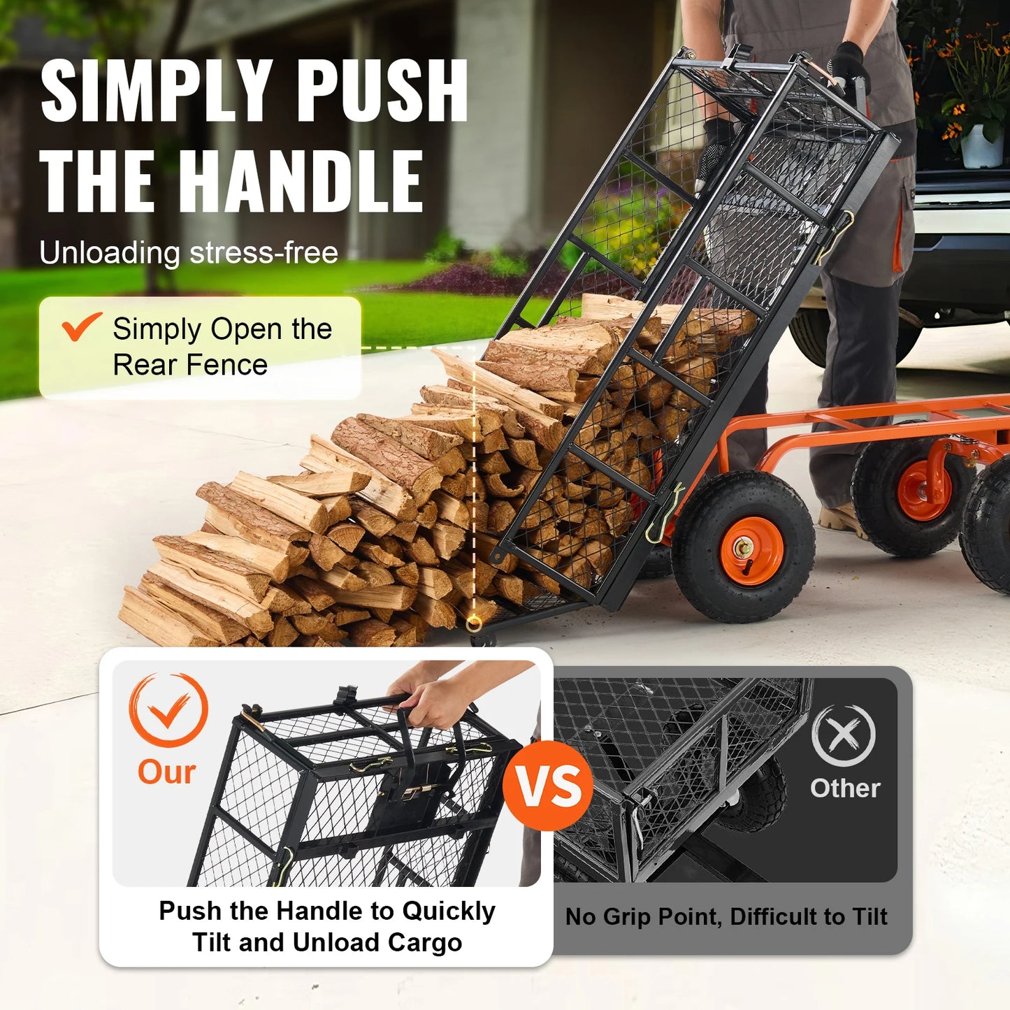 Durable Garden Cart Versatile Utility Wagon for Easy Transport