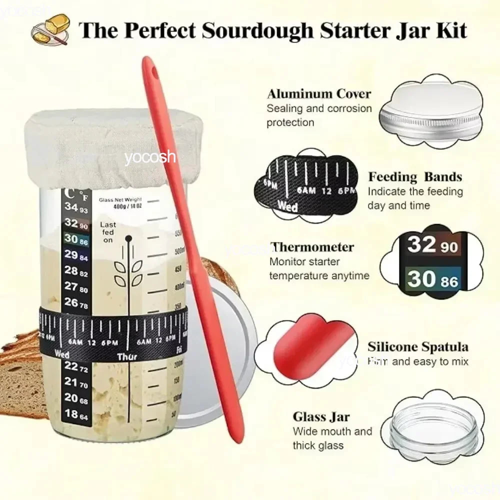 Professional Baking Kit with Sourdough Starter Jar and Tools