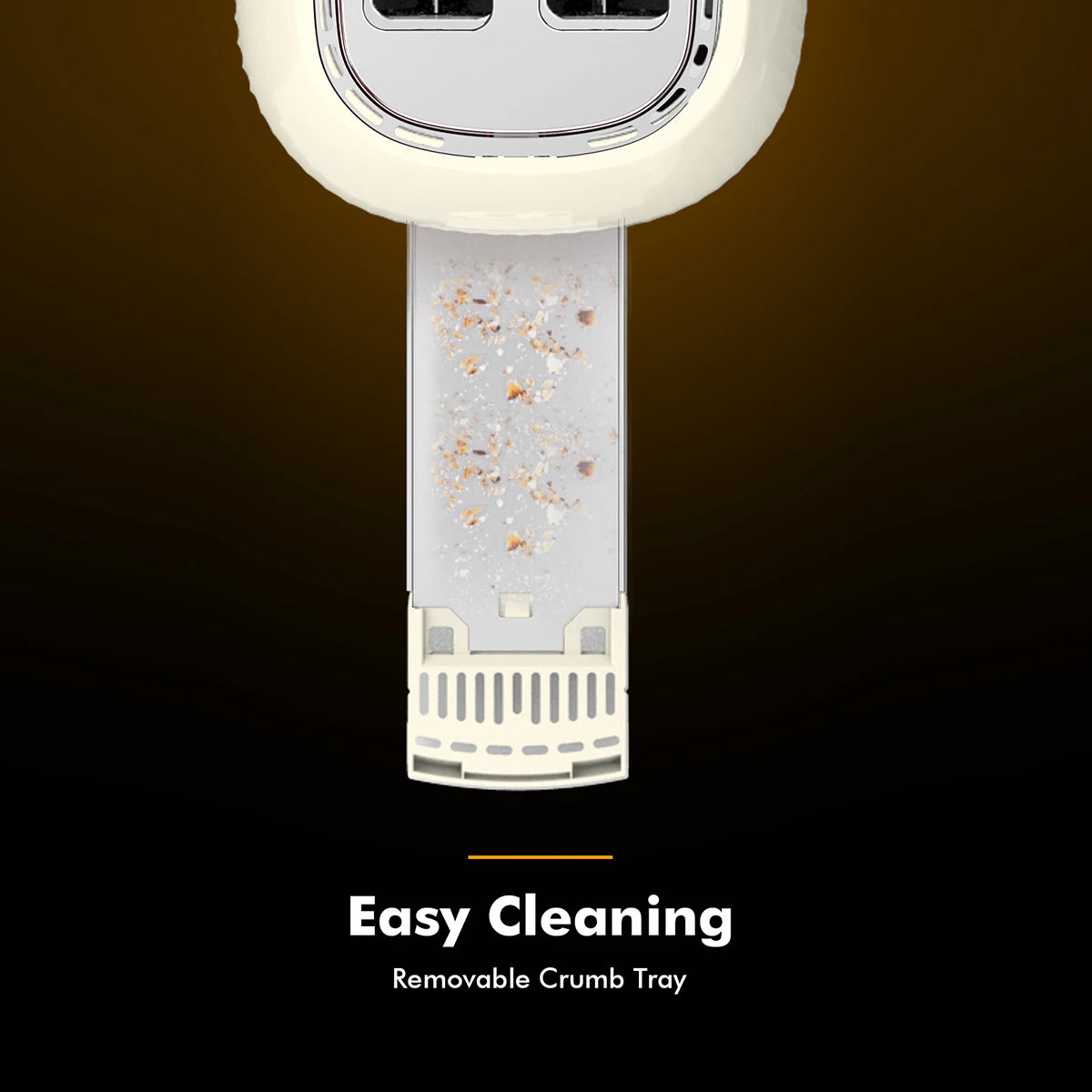 2 Slice Toaster with Extra Wide Slots Removable Crumb Tray Six Browning Options Auto Shut Off Frozen Function Cream