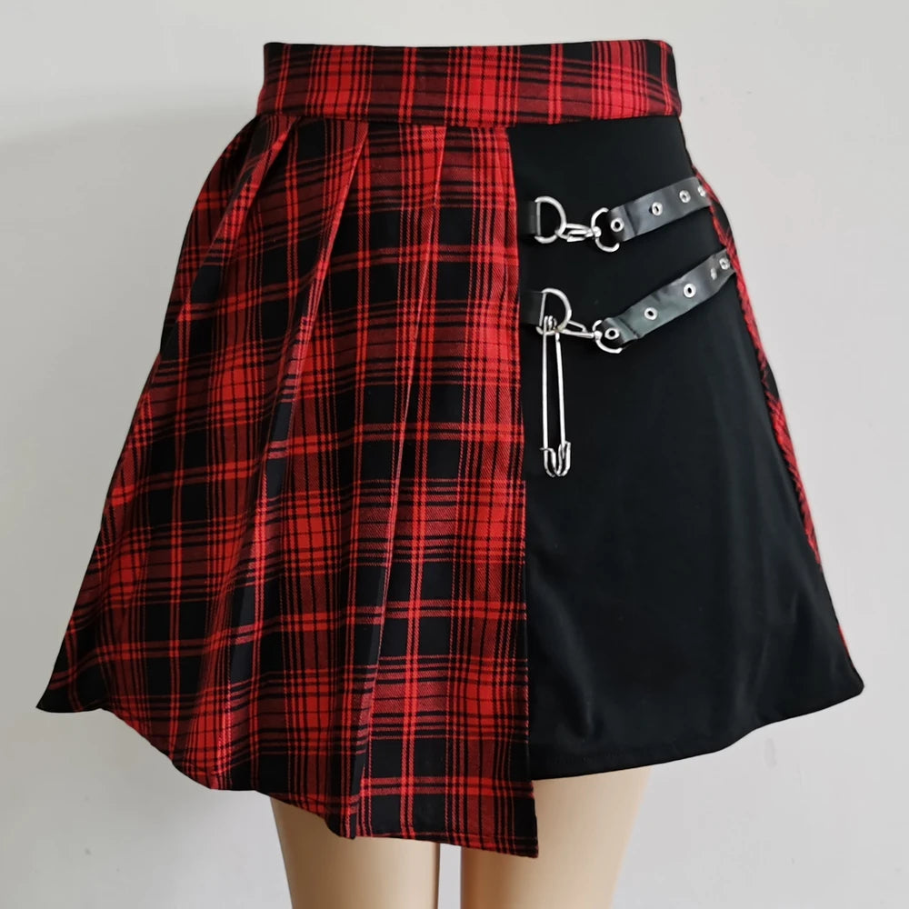 Gothic Chic Pleated Mini Skirt for Stylish Summer Fashion