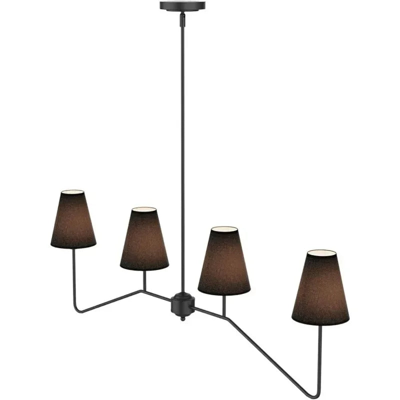 Collins Round Chandelier Fabric Branch Lamp Minimalist French Decorative Pendant Light for Hall Bedroom Study Rustic Hanging Light