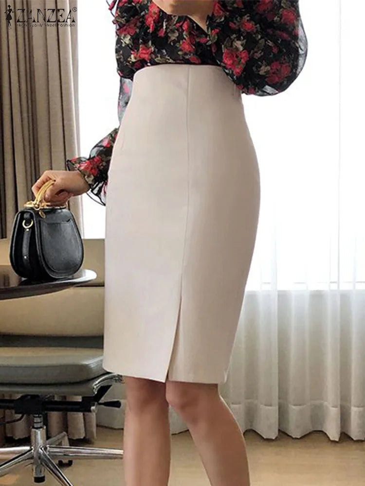 ZANZEA Vintage High Waist Bodycon Skirt for Women