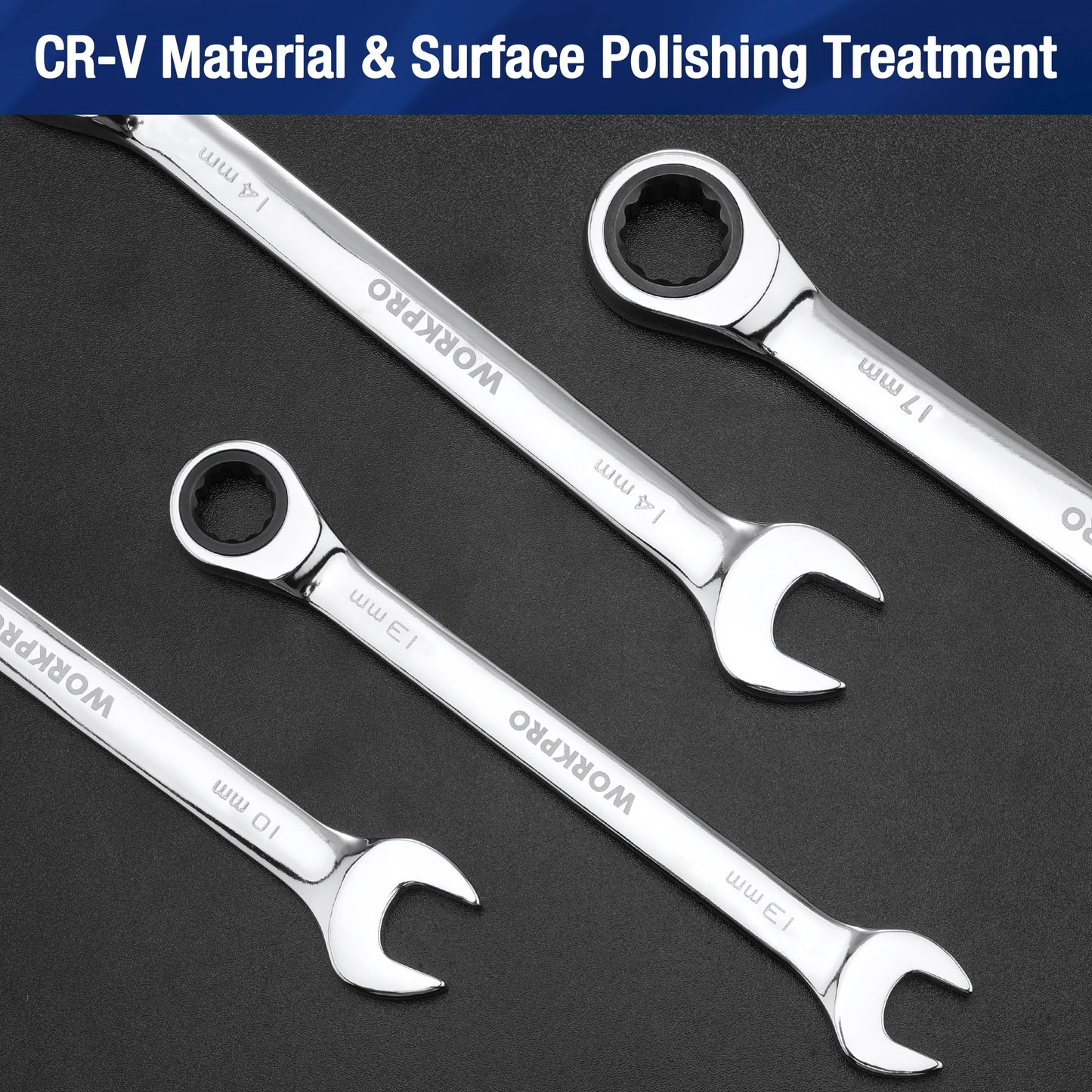 WORKPRO 23 Piece Ratcheting Wrench Set Durable Box Included