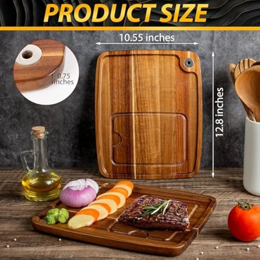 Wooden Steak Plates with Juice Channel for BBQ Lovers