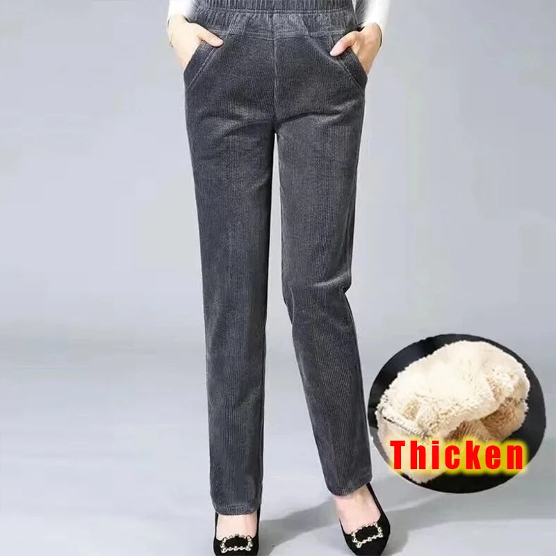 SUYISODACN Autumn Winter Plush High Waist Fleece Pants
