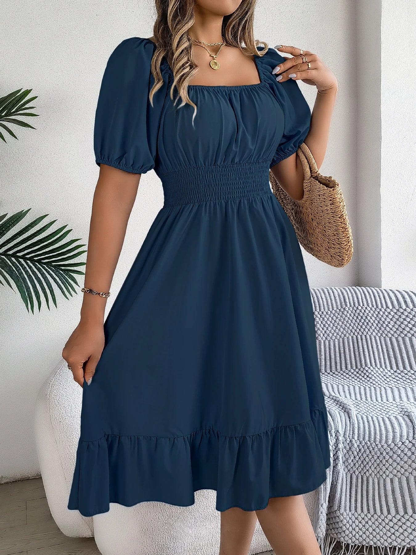 LUSMAYCN Elegant Spring And Summer High Waisted Dresses