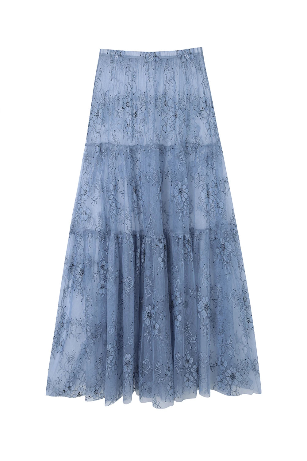Mueyeruho Women Sexy Maxi Lace Skirt High Waist Flare