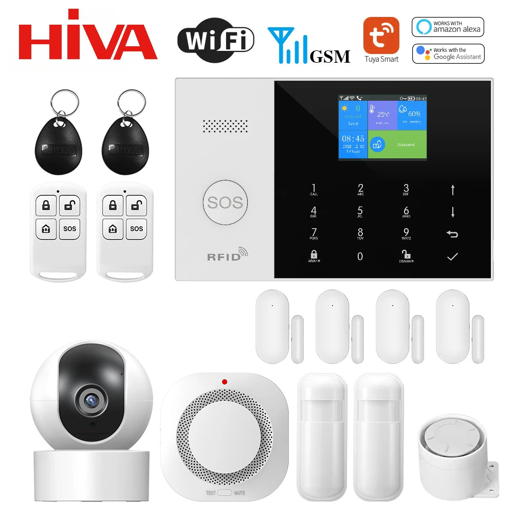 New Wireless Home Alarm System GSM WiFi Motion Sensor Detector Burglar Alarm Tuya SmartLife App Garden Home Alarm PG105