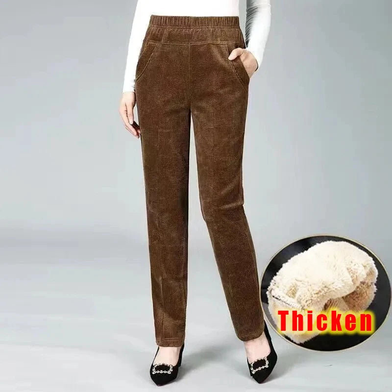 SUYISODACN Autumn Winter Plush High Waist Fleece Pants