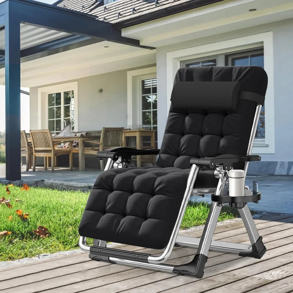 Zero Gravity Outdoor Lounge Chair Pair With Cushions