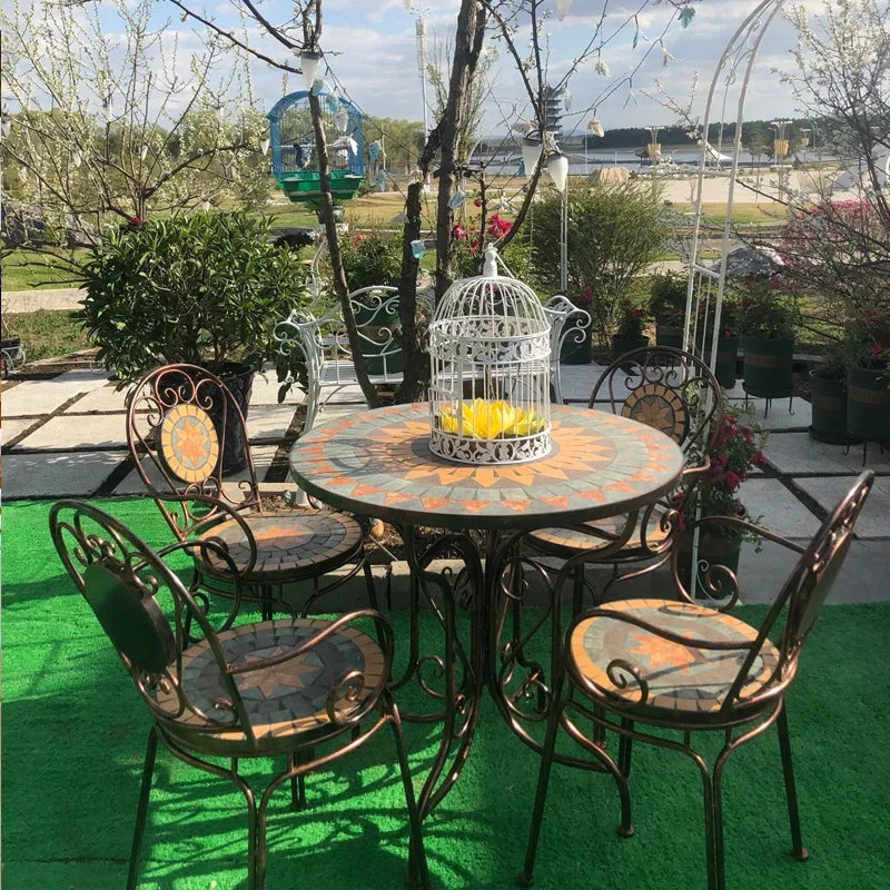 Lounge Sectional Garden Furniture Set Modern Natural Metal Balcony Garden Furniture Nordic Design