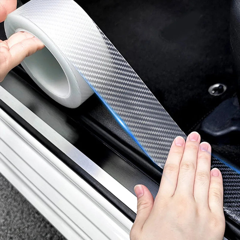 Transparent Carbon Fiber Car Trim Bumper Door Sill Film Anti Scratch Guard Sticker Strip Invisible Body Film