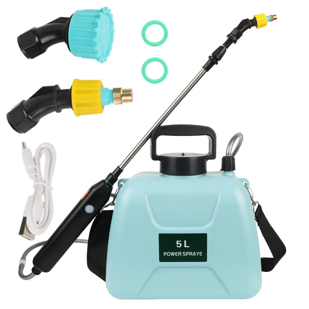 Electric Sprayer Automatic Spray Gun Garden Plant Mister USB Rechargeable Irrigation Tool 5L Bucket Optional