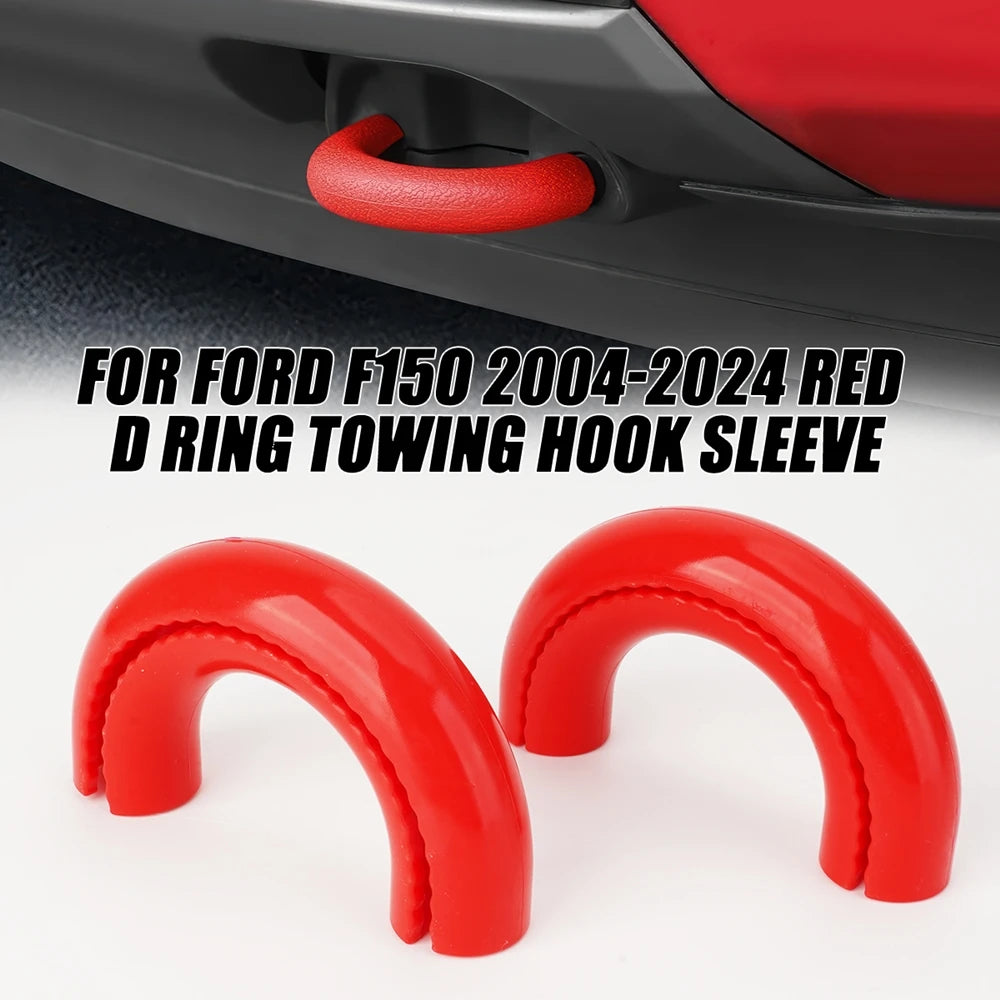 Red D-Ring Trailer Hook Covers for Ford F150 Accessories