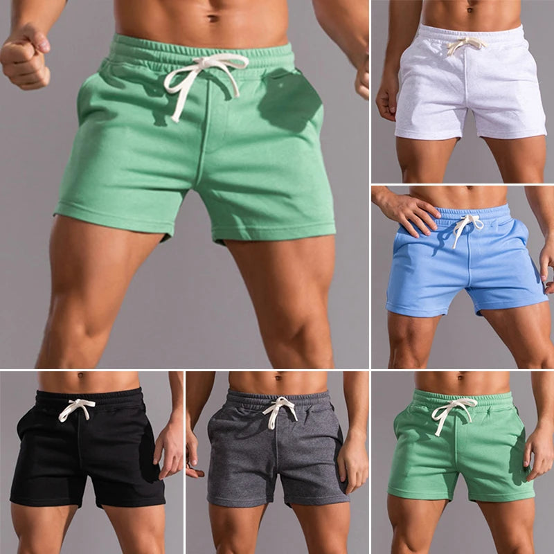 Youongwear Men's Cotton Breathable Gym Running Shorts