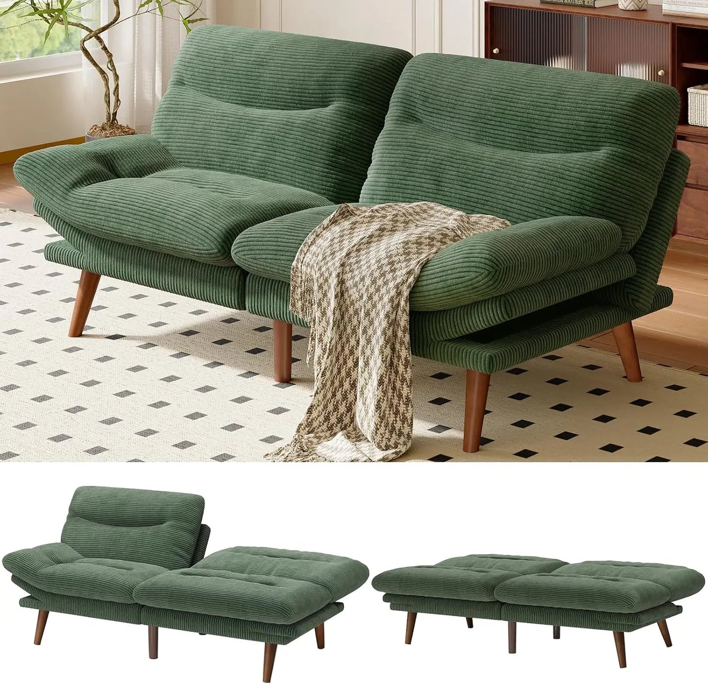 Guangbai Futon Sofa Bed Corduroy 2 In 1 Convertible Couch