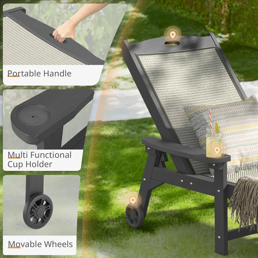 Chaise Lounge Chair HDPS HDPE With Adjustable Backrest