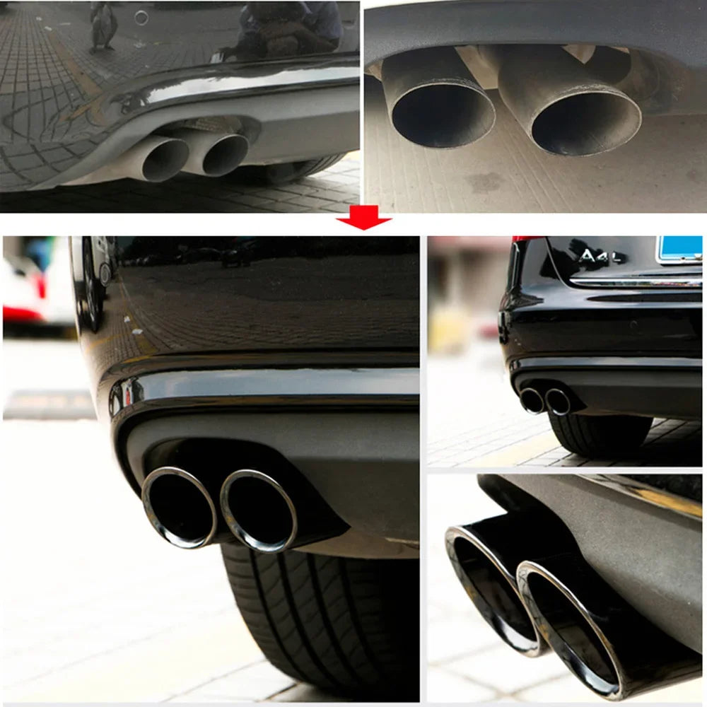 AQTQAQ Chrome Stainless Exhaust Muffler Tip Cover For Audi