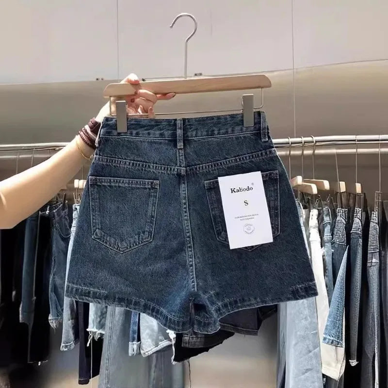 CN Zhejiang Women High Waisted Loose Fit Denim Shorts