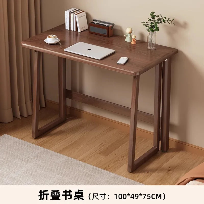 Solid Wood Folding Desk for Home Office Workstation