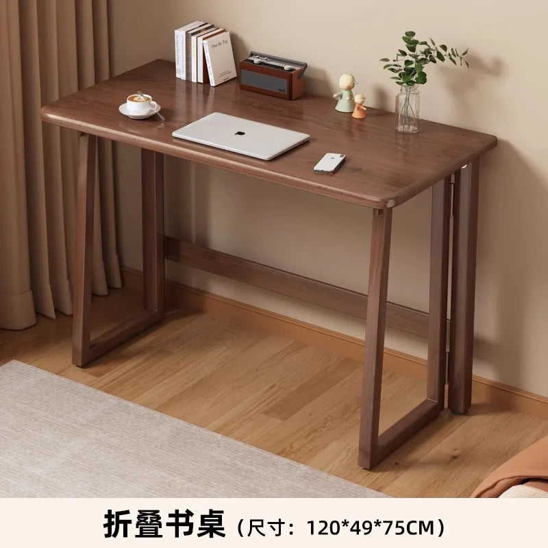 Solid Wood Folding Desk for Home Office Workstation