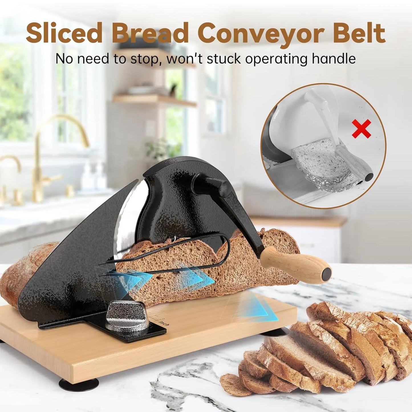 Choice Manual Bread Slicer Cast Iron Body Beech Wood Base