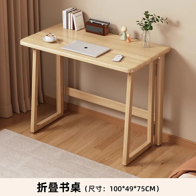 Solid Wood Folding Desk for Home Office Workstation