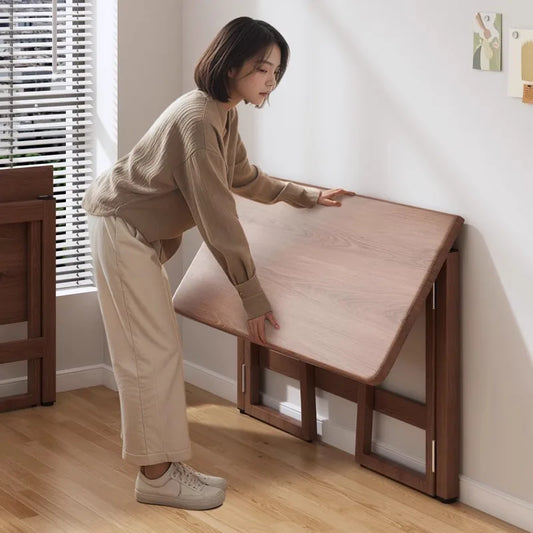Solid Wood Folding Desk for Home Office Workstation