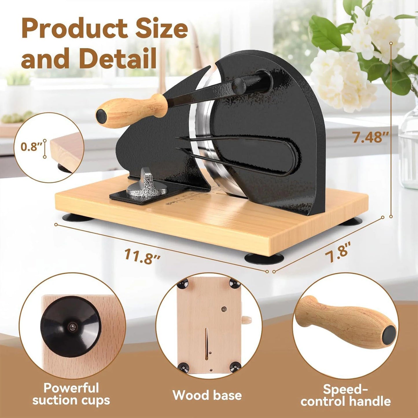 Choice Manual Bread Slicer Cast Iron Body Beech Wood Base