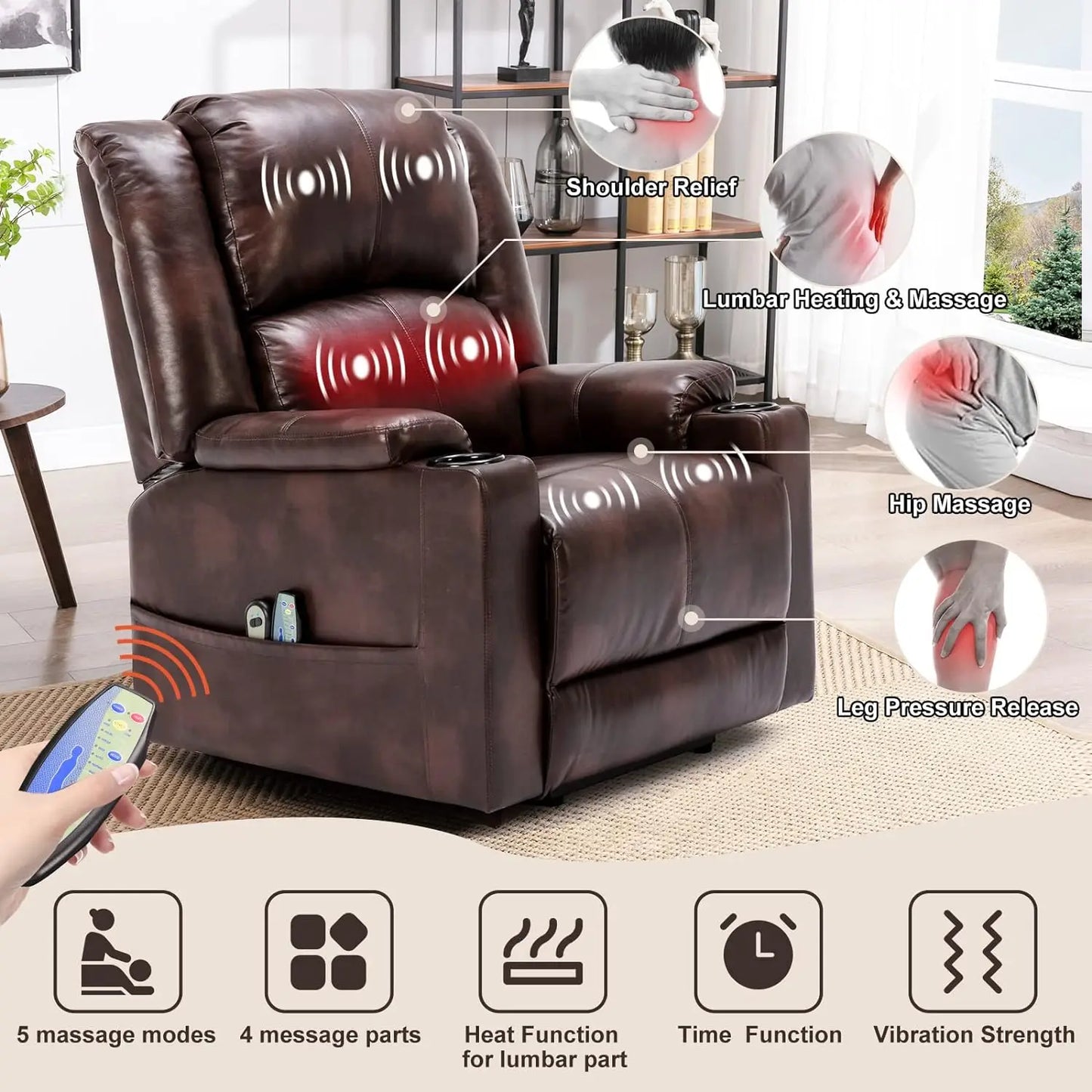 Comhoma Power Lift Recliner Chair with Heat and Massage