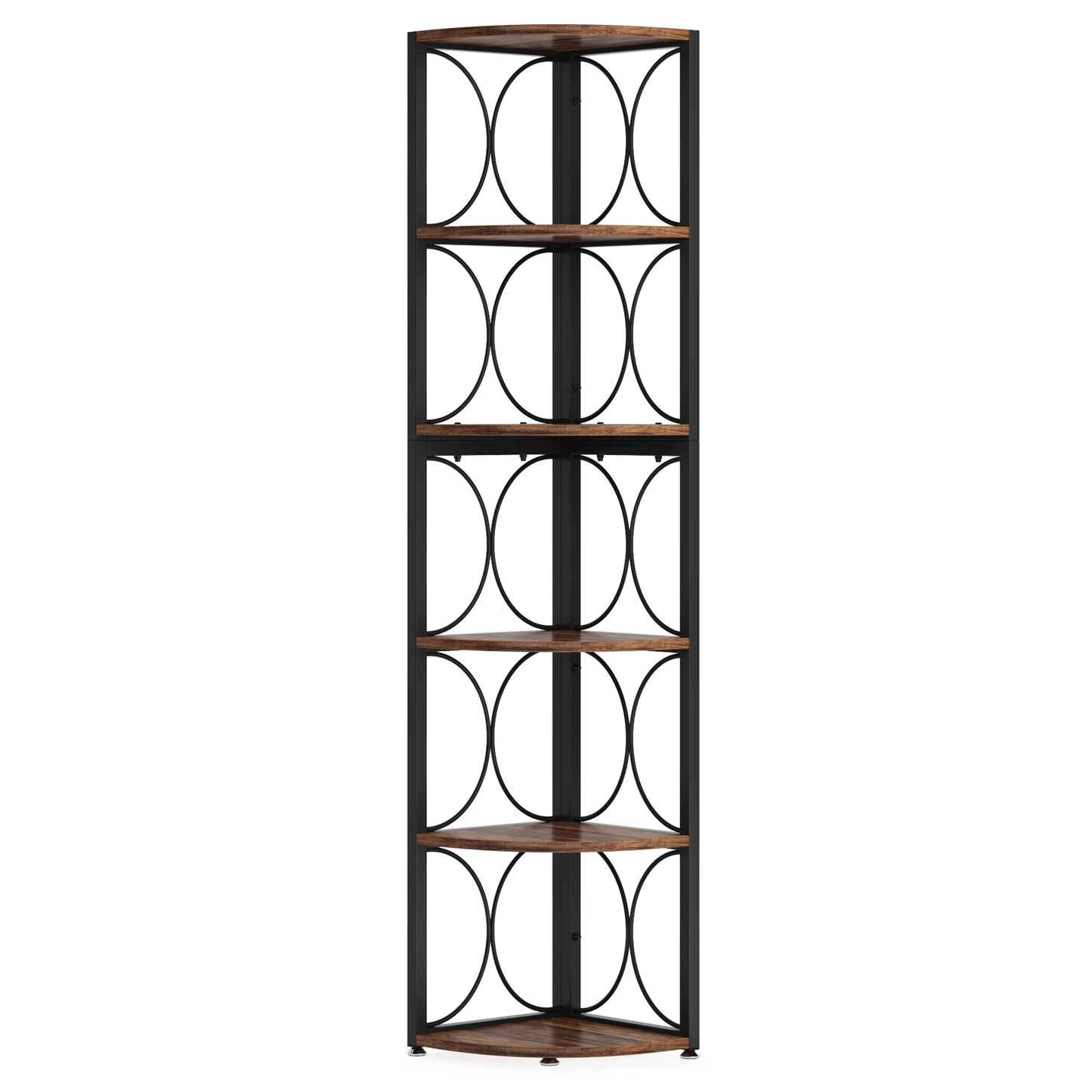 Tribesigns 6 Tier Corner Shelf Rustic Bookcase Storage