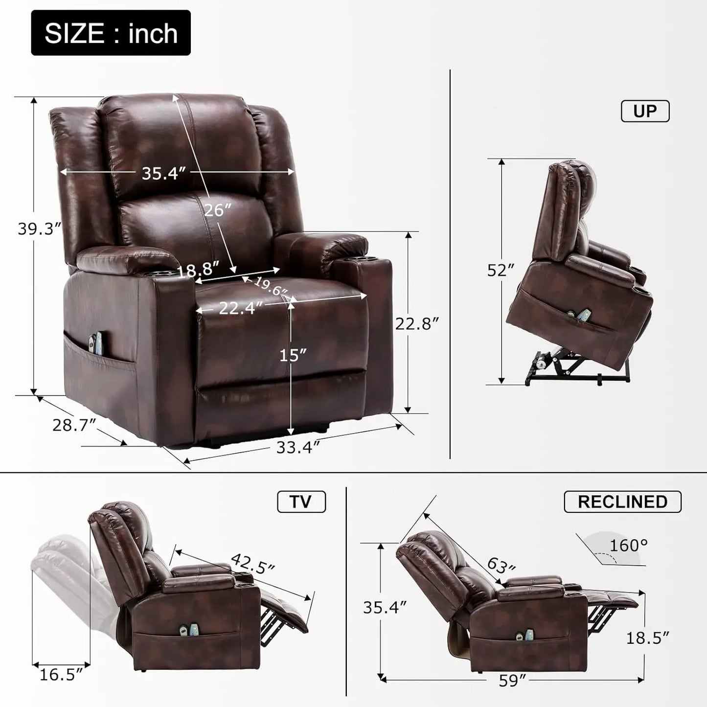 Comhoma Power Lift Recliner Chair with Heat and Massage