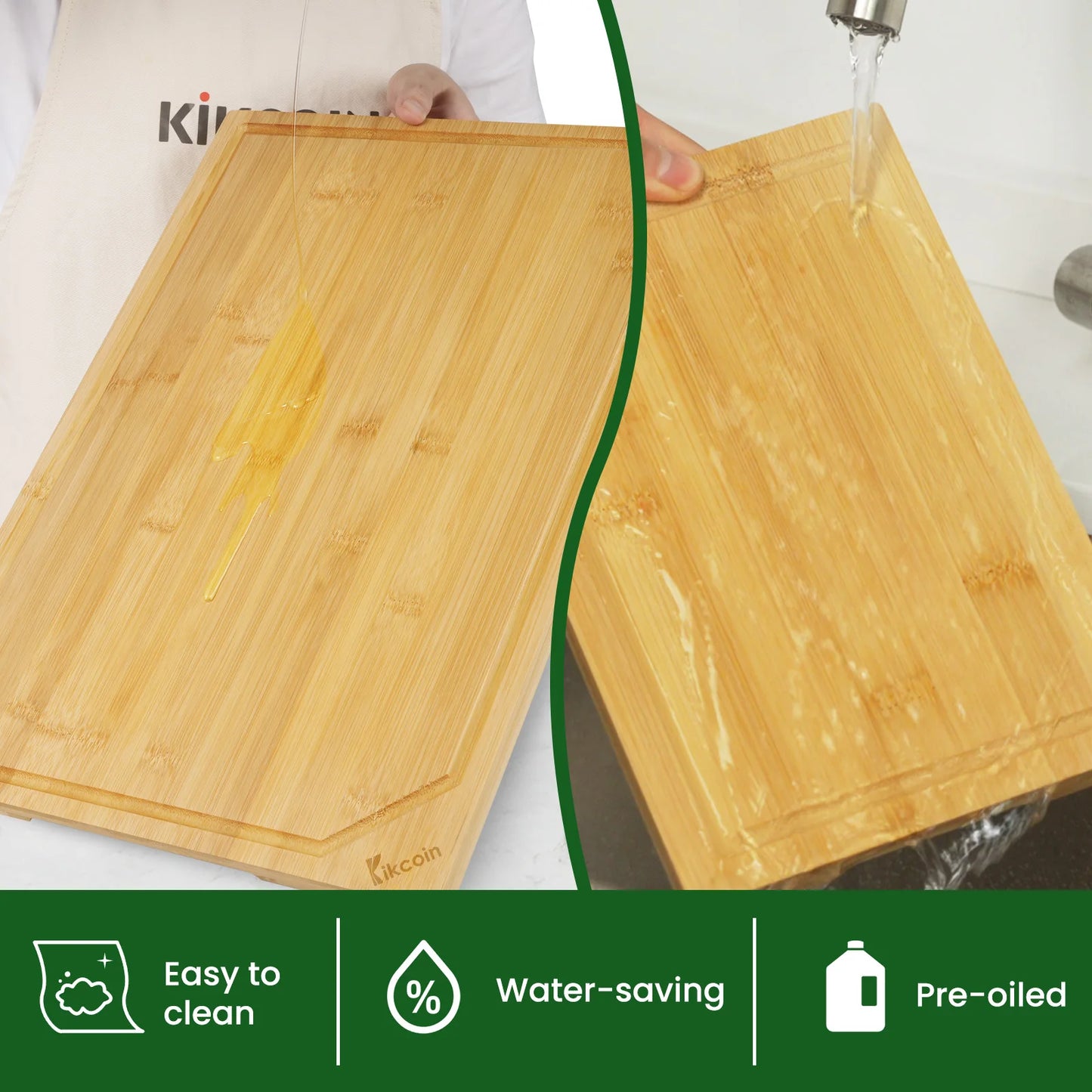 4 Piece Extra Large Kitchen Bamboo Cutting Board Set