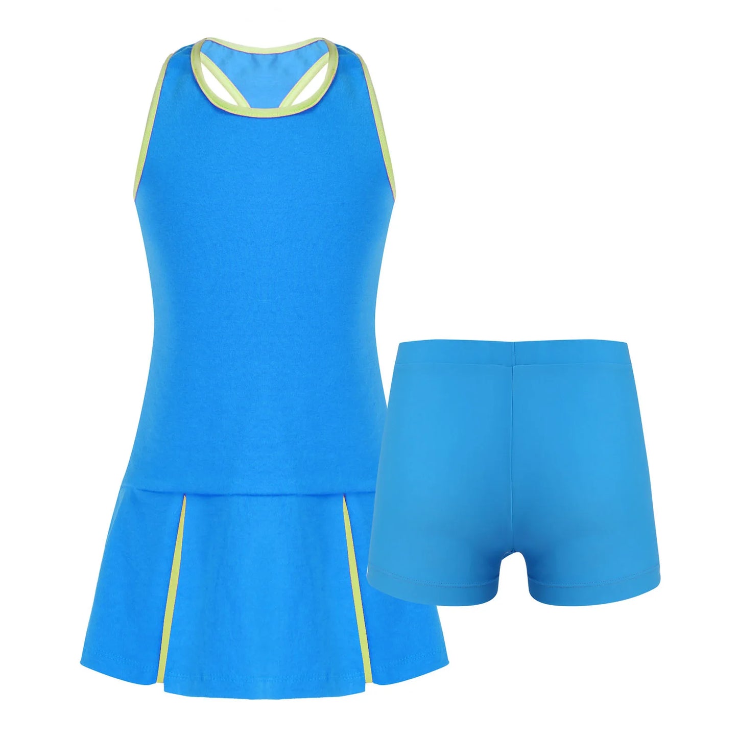 FEESHOW Girls Sleeveless Tennis Sport Dress And Short Set