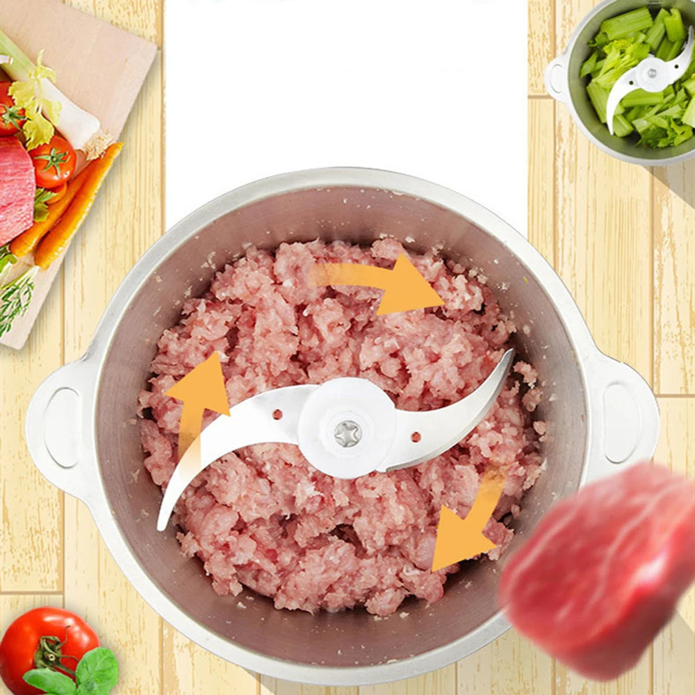 Electric Stainless Steel Meat Grinder And Food Processor Chopper