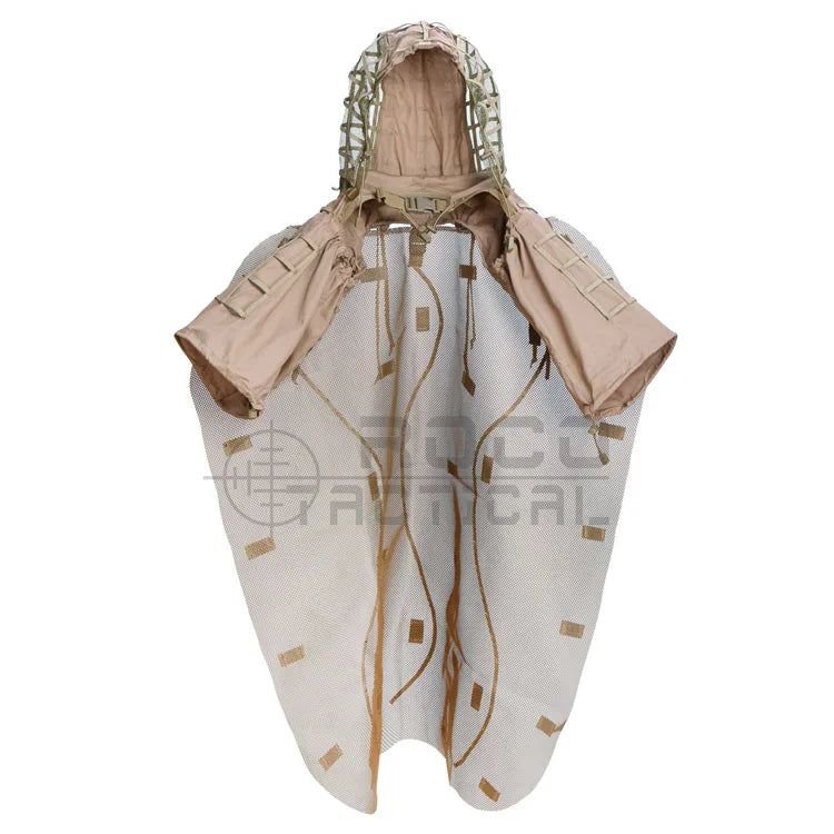 ROCOTACTICAL Tactical Ghillie Suit Viper Hood With 3D Leafy Stripes