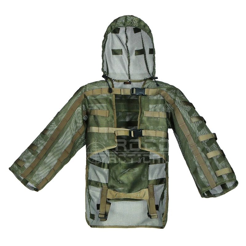 ROCOTACTICAL Tactical Ghillie Suit Viper Hood With 3D Leafy Stripes