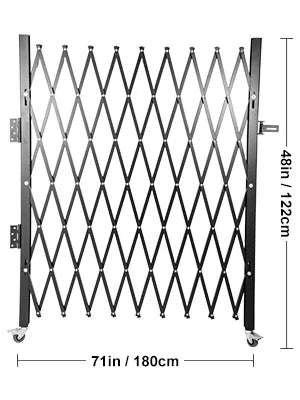 SucceBuy Single Folding Gate Steel Accordion Expanding