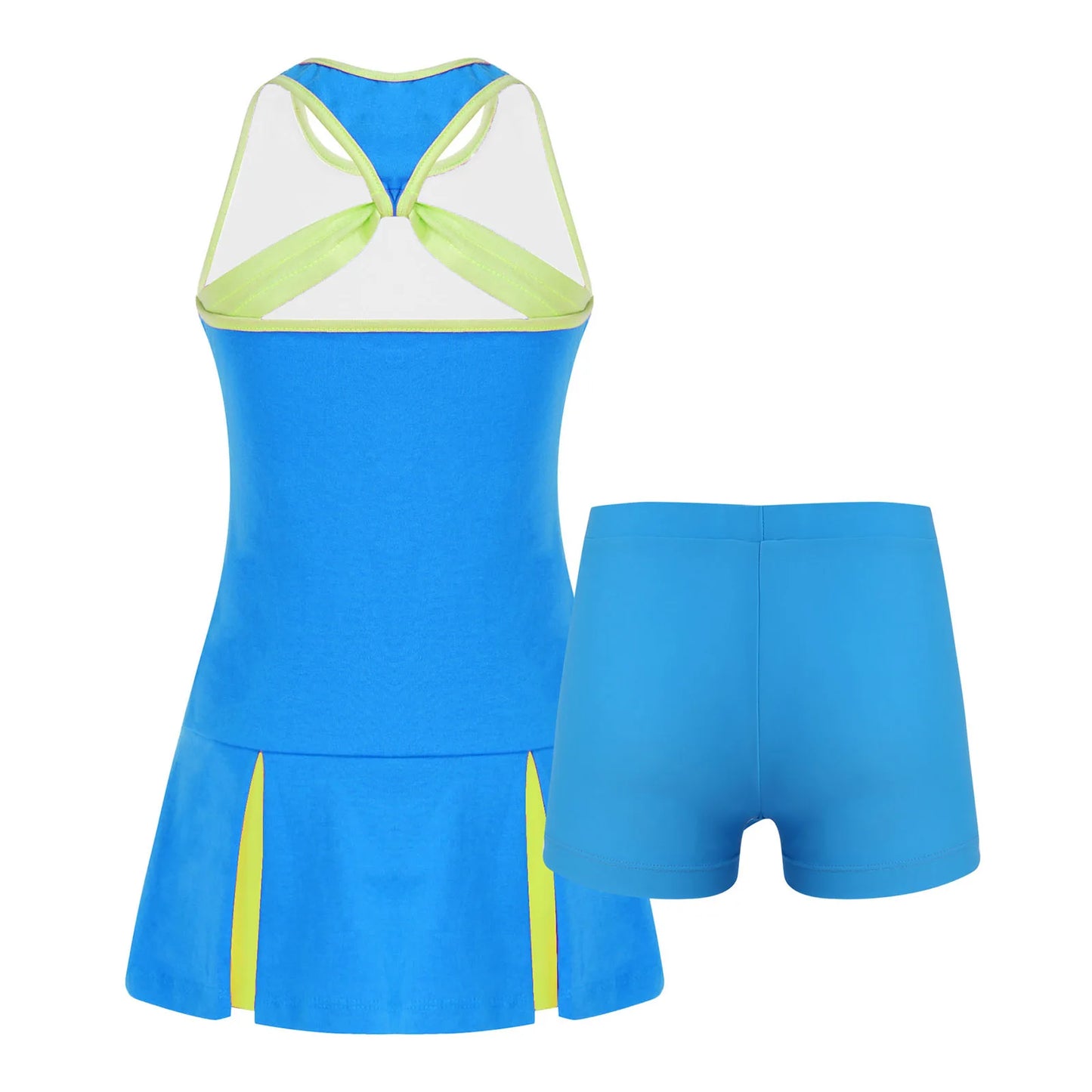 FEESHOW Girls Sleeveless Tennis Sport Dress And Short Set